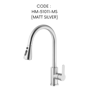 HEMOS KITCHEN FAUCET SUS 304 PULL OUT FLEXIBLE MIXER HOT COLD WATER KEPALA PAIP SINKI HM-5101119034
