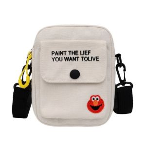 [BISA COD] TASNOVAKU - Tas Selempang Wanita Slingbag Mini Kanvas Elmo - Fashion Korea