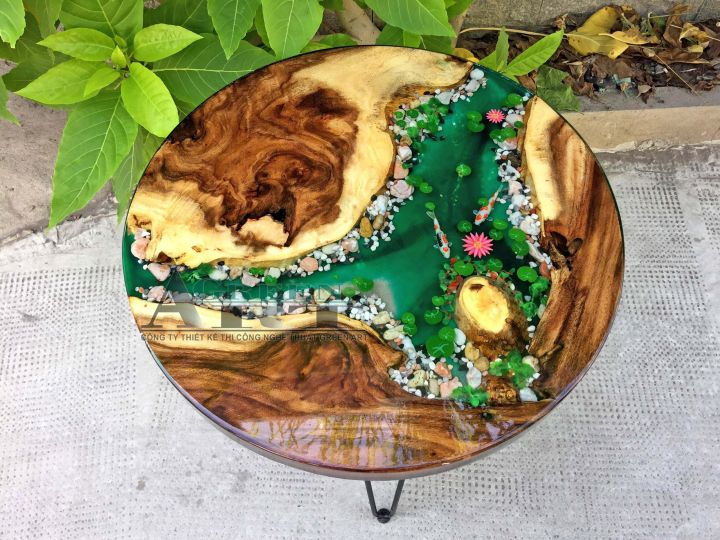[HCM]Bàn Gỗ Epoxy Vẽ Cá Bàn Vẽ Cá 3d Bàn Epoxy Trang Trí Phòng Khách - Green Art