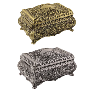 Vintage Style Organizers Box Practical Metal Construction Dustproof Lid Decorative Metal Box