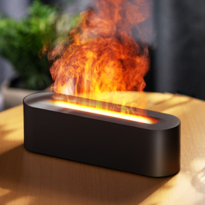 Deqian เปลวไฟความชื้นในอากาศ Diffuser น้ำมันหอมระเหยน้ำมันหอมระเหยเย็นสเปรย์โฮมออฟฟิศเดสก์ท็อปความชื้นน้ำมันหอมระเหยโคมไฟสี