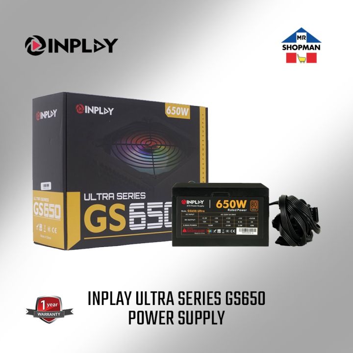 Inplay Ultra RGB 450w 550w 650w 750w True Rated Power Supply PSU 80 ...