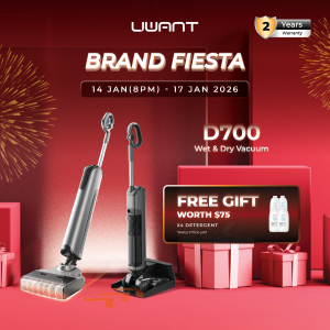 【D-Shape Roller】Uwant D700 / D700 Pro Wet and Dry Cordless Vacuum Cleaner | D-Shape Roller Brush | 100°C Hot Water Wash