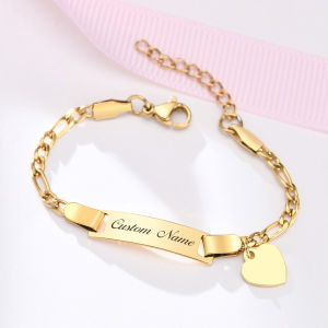 Vnox Baby Name Bracelet Stainless Steel Baby Toddler Child ID Bracelet Girl Boy Birthday Gift Personalized Name Chain Brithday Gift