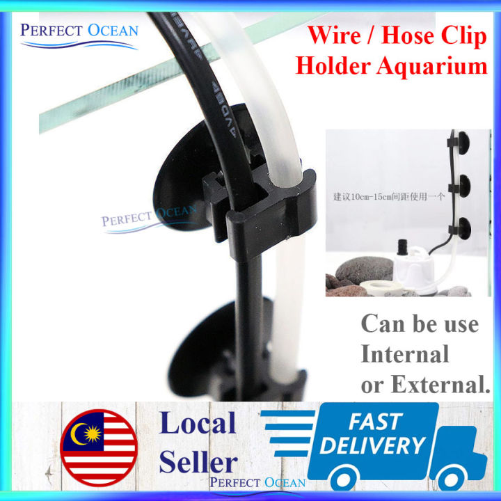 Wire Hose Clip Holder Small Tube Tank Hose Aquarium Suction Cups Air ...