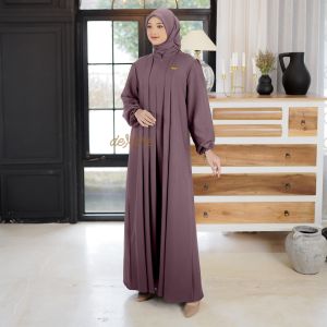 Dunna Set Couple Pasutri - Gamis Abaya + Koko Polos Outfit Kondangan Muslim Modern - Demore