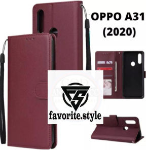 OPPO A31 2020 FLIP LEATHER CASE PREMIUM-FLIP WALLET CASE KULIT UNTUK OPPO A31 2020 - CASING DOMPET-