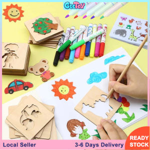20pcs Wooden DIY Painting Template Stencils Drawing Learning Toys for Kids Educational Toys