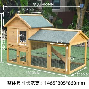 Solid Wood Chicken Cage Abbit Cat Cage Guinea Pig Duck Pet Cages Rainproof Sunscreen Outdoor Sangkar Arnab Besar Sangkar Ltik Ayam Kayu