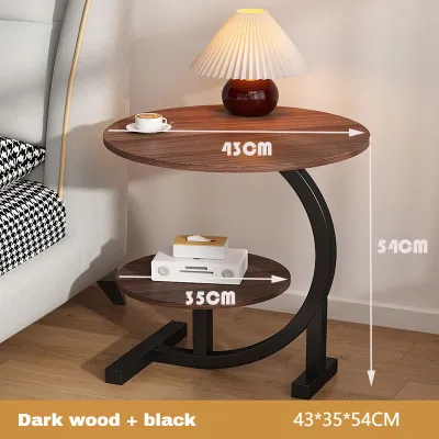 Meja Kopi Bedside Table Home Sofa Side Desk Nordic Style Small Luxury Living Room Round Coffee Table Personalized Metal Bracket Tea Table 咖啡桌 茶几