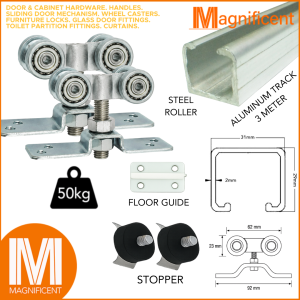 Tajima Steel Hanger Roller and 3-meter Aluminum Door Track for Sliding Wooden Door