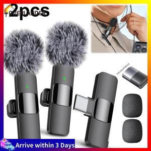 【Fast Shipping】 Compact Wireless Lavalier Microphone with Noise Reduction for Mobile and Camera Recording Portable Audio Solution