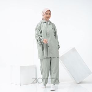 Jas Hujan Wanita Aesthetic Lucu Pink Stelan Celana