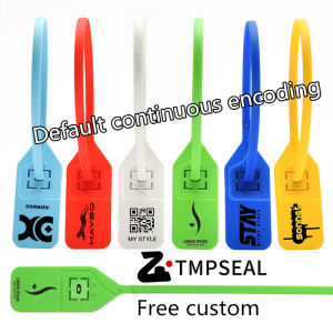 100 Pcs 15 Long Security Seals Plastic Bag Custom Luggage Tamper Seal Self-Locking Cable Ties with Numbered Garment Security Lock Disposable Plastic Tag for Clothe Bag and Shoes
