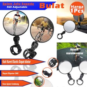 IDEKU  Kaca Spion Sepeda Bulat Universal Bike - Kaca Spion Sepeda Bike Blindspot Rearview 360 Adjusable 1PCS