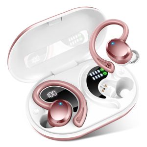 NEWMSNR Wireless Earbuds Bluetooth Headphones Sport 2024 Bluetooth 5.3 Earbud 3D HiFi Stereo Over Ear Buds 48Hrs Earhooks Earphone with Noise Cancelling Mic IP7 Waterproof Headset for Workout/Running/Gym