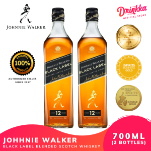 Johnnie Walker Black Label 12 Year Old 700ml No Box Blended Scotch Whisky (2 Bottles) | Drinkka