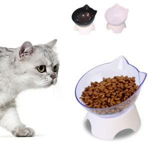 ENCOUNT Orthopedic Design Anti Spill  Cat Bowls Cat Ear Design Anti Vomiting Tilted Cat Food Bowls High Quality Stand Base Elevated Bowls Set Indoor Cats