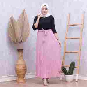 ROK PLISKET DEWASA / PLEATED SKIRT PAYUNG PREMIUM KOSHIBO CREPE/ KOREAN CREPE TEBAL / REAL PICK
