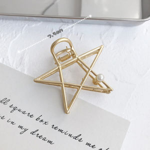 Large Gold Hair Claw Clips for Women Thick Hair Non-Slip Hair Catch Barrette Jaw Clamp French Design Metal Cross Banana Hair Clips for Women and Girls