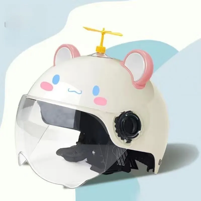 cinnamoroll motorcycle helmet Anime Kawaii Hello Kitty Cinnamoroll Sanrio Motorcycle Helmet Locomotive  Lightweight Breathable Sunscreen Helmet Safety Helmet