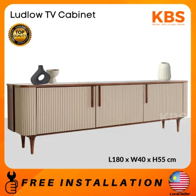 (FREE Installation+Shipping) KBS Ludlow 6FT TV Cabinet / Hall Cabinet / 3 Soft Closing Doors / modern minimalist / mid-century modern / L180 x W40 x H55 cm
