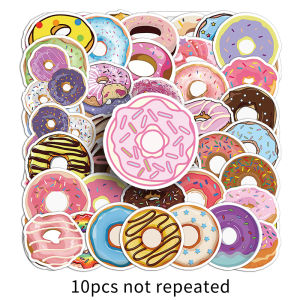 50PCS Cute Cartoon Snack Dessert Donut Graffiti Waterproof DIY Food Macaron Sticker