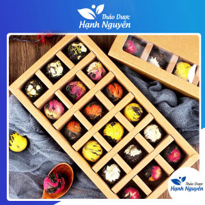 Trà phổ nhĩ nở hoa hộp 18 viên phổ nhĩ Vân Nam giúp ổn định đường huyết làm đẹp da chống lão hóa