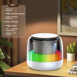 【Hot】Speaker Bluetooth Mini dengan Lampu LED dan Kualitas Suara Fidelitas Tinggi Subwoofer Speaker Bluetooth Desktop Audio Rumah Luar Ruangan