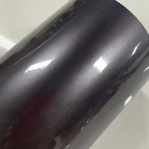 Ultra Gloss Candy Metallic Charcoal Grey Vinyl Wrap Film Stretchable Self Adhesive Decal for Car Motorcycle Laptop Furniture Car Wrap Vinyl Film