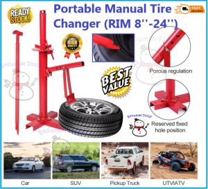 Multi Manual Tire Changer RIM 8 - 24 Tukar Tyre Tayar Wheel Car Change Truck Motorcycle kereta Tool Jack Pump Tools INSTALLER REMOVER Portable Hand Bead Breaker Mounting TOOLS
