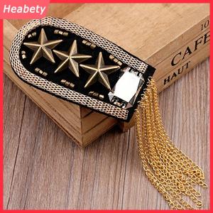 Heabety 1pcs cổ điển năm sao tua chuỗi Vai Hội Đồng Quản trị phù hiệu hạt vải kim loại epaulet epaulette quân sự pin trên huy chương Trâm
