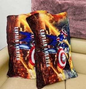 Captain America - Premium Character Printed Pillowcases - Queen-18"x28"inches