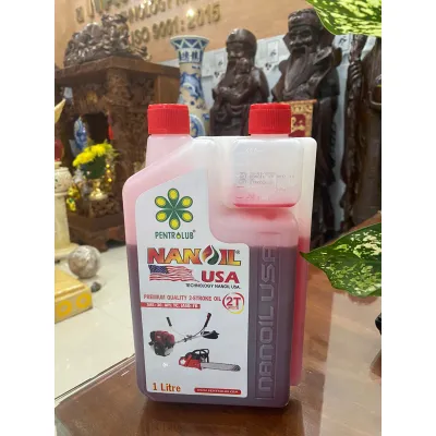 Dầu nhớt 2 thì (2T) NANOIL USA (1000 mL) siêu thơm chuyên dành cho máy cưa máy cắt cỏ dành cho động cơ nhớ pha xăng