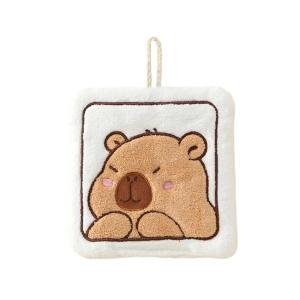 Dễ thương phim hoạt hình capybara khăn Polyester treo nonshedding khăn tắm thấm nước mạnh khăn nhỏ cho phòng tắm