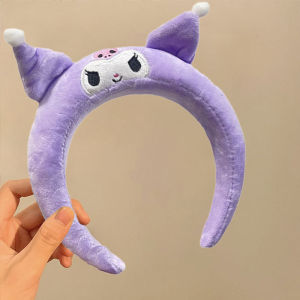 Sanrio Kawaii Headband Melody Cinnamoroll Kuromi Face Wash Hairband Cute Kuromi Headdress Children Hairpin Girl Accessorie