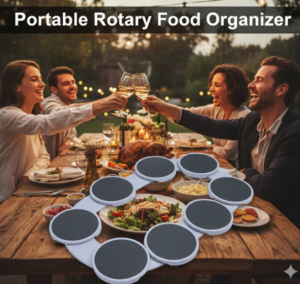 [SG Stock] Portable Rotary Food Organizer 360° Smooth Dining Turntable Adjustable Rotating Tray