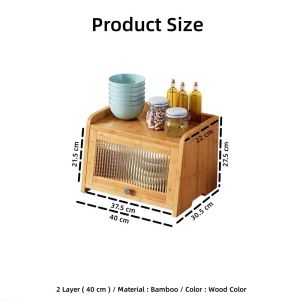 【i.Rumah】Bamboo Cabinet Coffee Table Storage Rack Living Room Dining Table Multifunctional Storage Rack