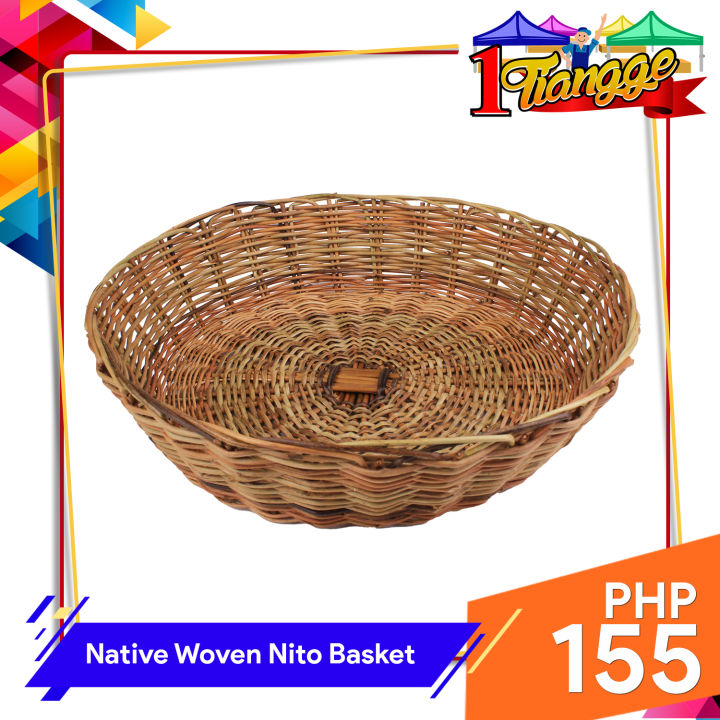1Tiangge Native Round Woven Basket made of Nito, Rattan & Mixed Nito