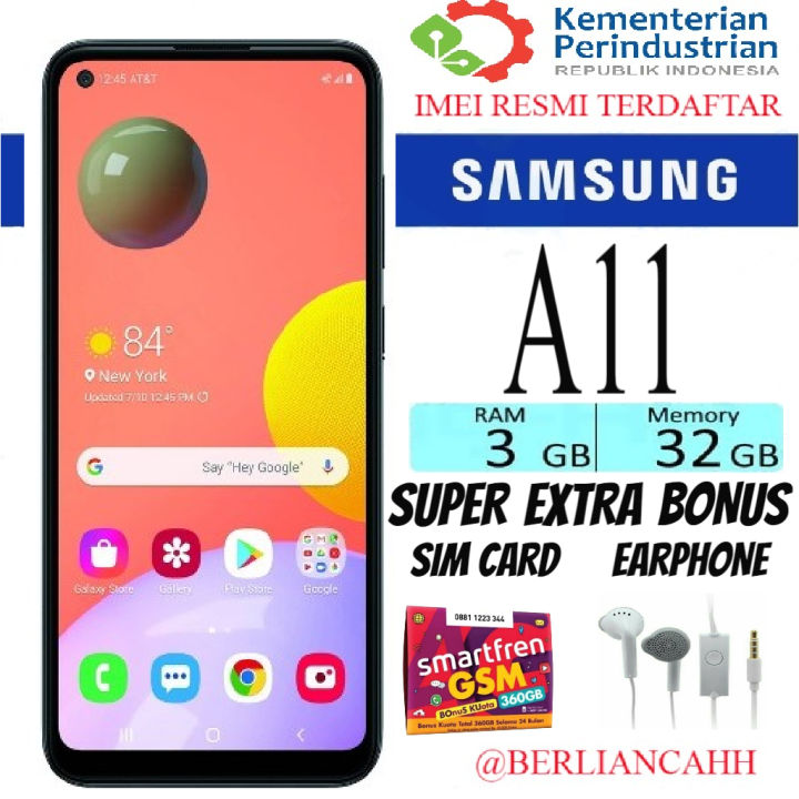 HP SAMSUNG GALAXY A11 3/32 GB-A 11 RAM 3GB ROM 32GB GARANSI SEIN
