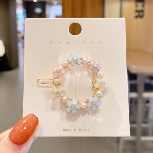 Ready Stock 4PCS/SET Crystal Flower Hair Clip Set Ladies Korean Fashion Flower Hair Pin Set