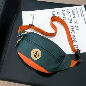 YIXINA Màu trơn Túi vải đeo chéo Harajuku Nylon Túi đeo hông Thanh lịch Túi đựng điện thoại Túi vải đeo trước ngực Thể thao