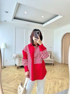 SJM KEMEJA DENYA BAHAN KATUN POPLIN KOMBINASI MOSSCREPE SALUR POLOS KOREAN STYLE FASHIONABLE VIRAL 8177