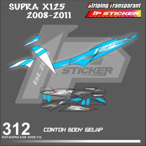SUPRA X125 2008-2011 (COD) STIKER STRIPING MOTOR HONDA SUPRA X125 HOLOGRAM DAN TRANSPARAN