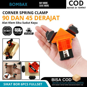 Klem Sudut Serbaguna Multifungsi 90° & 45° untuk Kerangka Kayu/DIY - Warna Hitam dengan Pelindung Ban Jari