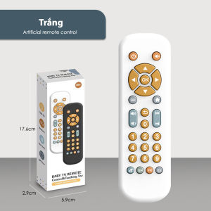 Đồ Chơi Điều Khiển TV Montessori Gấu - 3 Ngôn Ngữ Phát Nhạc / Đèn Nhiều Nút Bấm Cho Bé Gặm Nướu