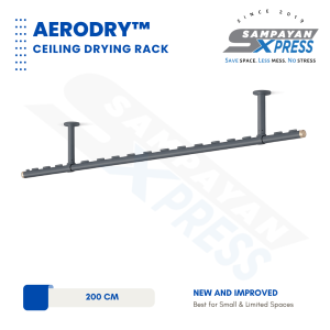AeroDry Ceiling Mounted Sampayan for Condo | Aluminum Matte Finish | Space Saving Drying Rack
