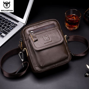 BULLCAPTAIN Mens Business Shoulder Bag Leather Casual Crossbody Bag