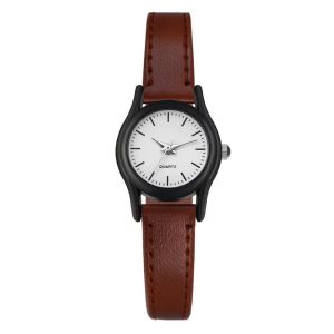 MELODI Leather Strap Quartz Watch Round Dial Minimalist Couples Watch Elegant Stainless Steel Classic Wristwatches Gifts