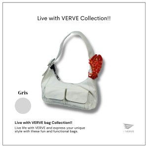 VERVE - กระเป๋าทรงพระจันทร์เสี้ยว Live with VERVE Collection. สะพายไหล่ ผ้า Canvas คุณภาพสูง Cargo style